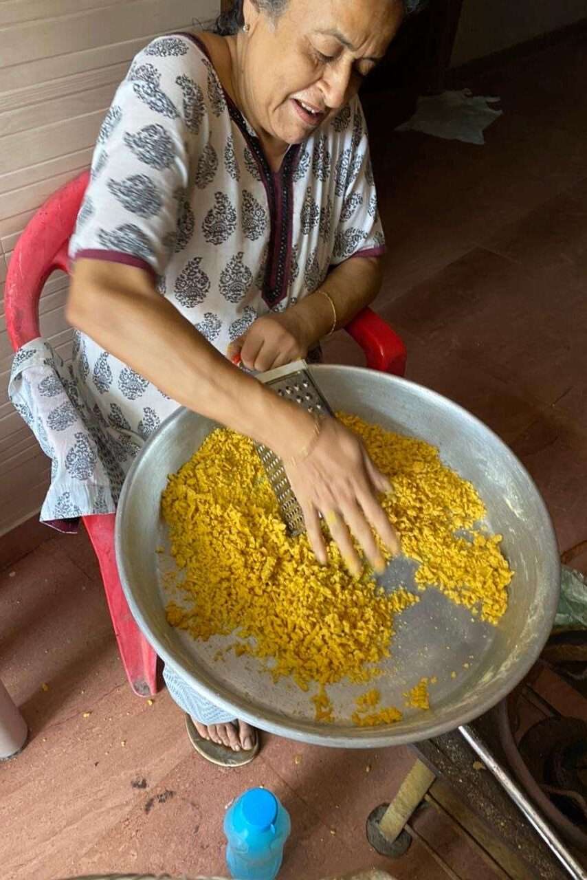 Madhu ji cooking food for her family. Story by The Winged Women