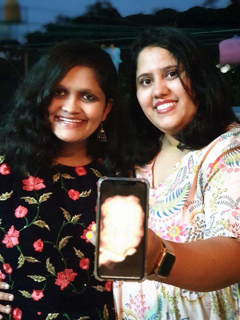 Successful IVF journey of Shilpa showing her posing with her sister-in-law. who was her baby's surrogate mother